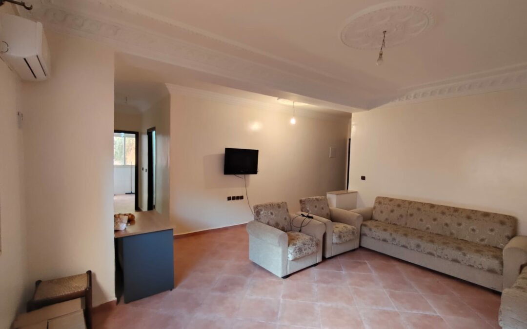 *Appartement vide 2 chambres en résidence sécurisée à route d&rsquo;Essaouira