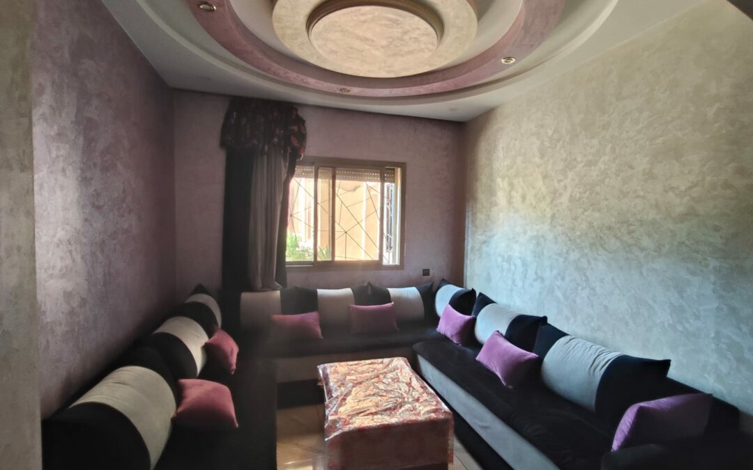 *Duplex meublé 3 chambres 147m2 en résidence sécurisée avec piscine et jardin à route d&rsquo;Essaouira