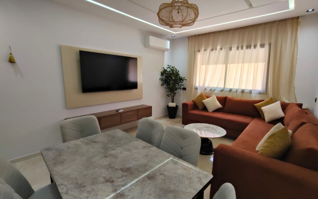 Appartement meublé 78m2 2 chambres à Ain Mezzouar (5min de la gare de Marrakech)