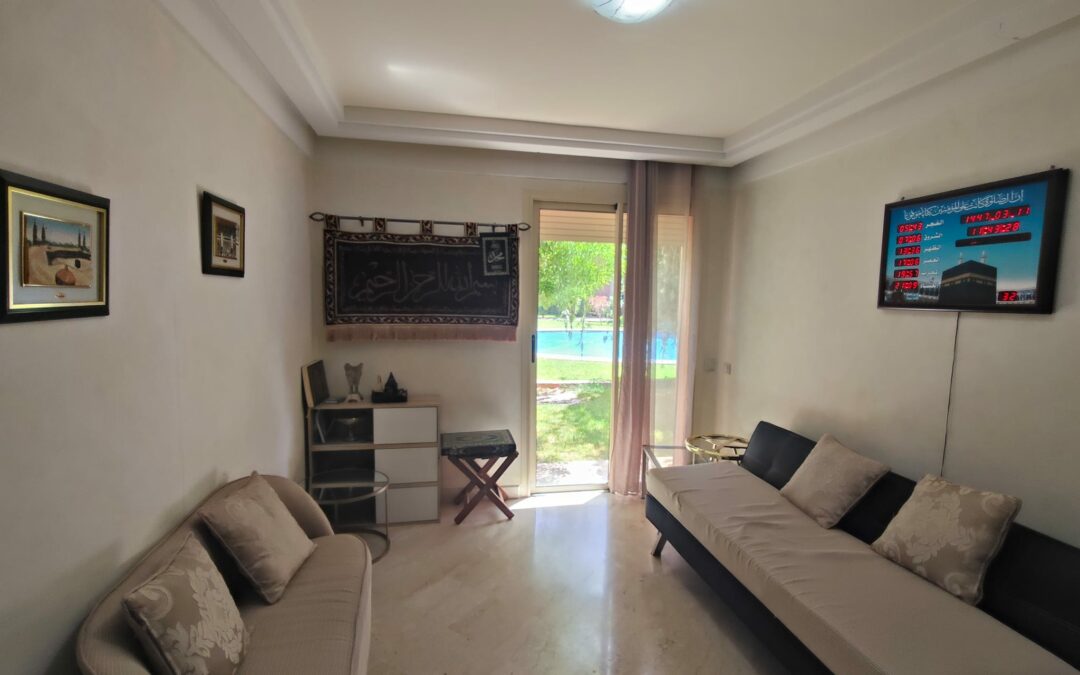 Appartement 3 chambres résidence piscine – rez de jardin à route de Casa (Marrakech)
