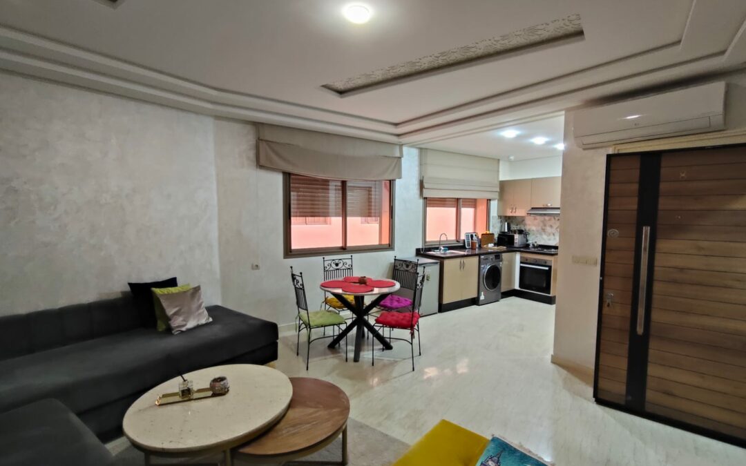 Studio meublé 1 chambre en immeuble moderne à route de Casablanca