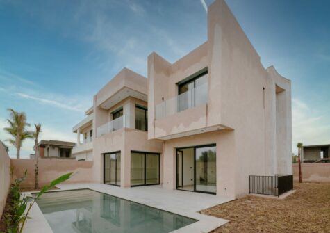 Villa moderne avec terrain 449m2 3 façades en résidence à route de l&rsquo;Ourika