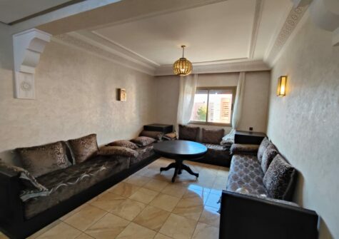 *Appartement meublé 3 chambres en résidence sécurisée avec piscine avec terrasse à route d&rsquo;Essaouira