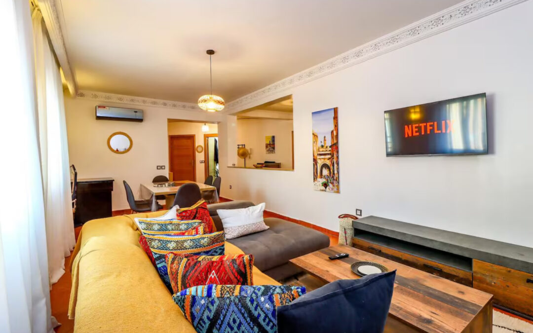 Appartement meublé 2 chambres en résidence sécurisé avec piscine à Guéliz