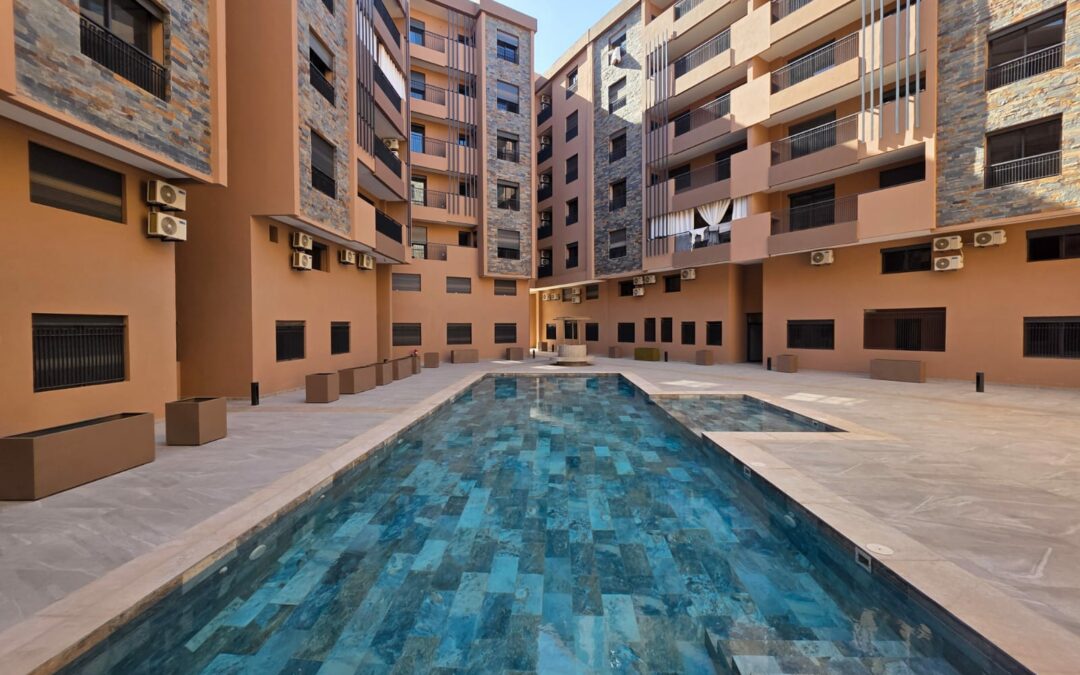 Studio 1 chambre en résidence sécurisée avec piscine à Guéliz (3 minutes de la gare)
