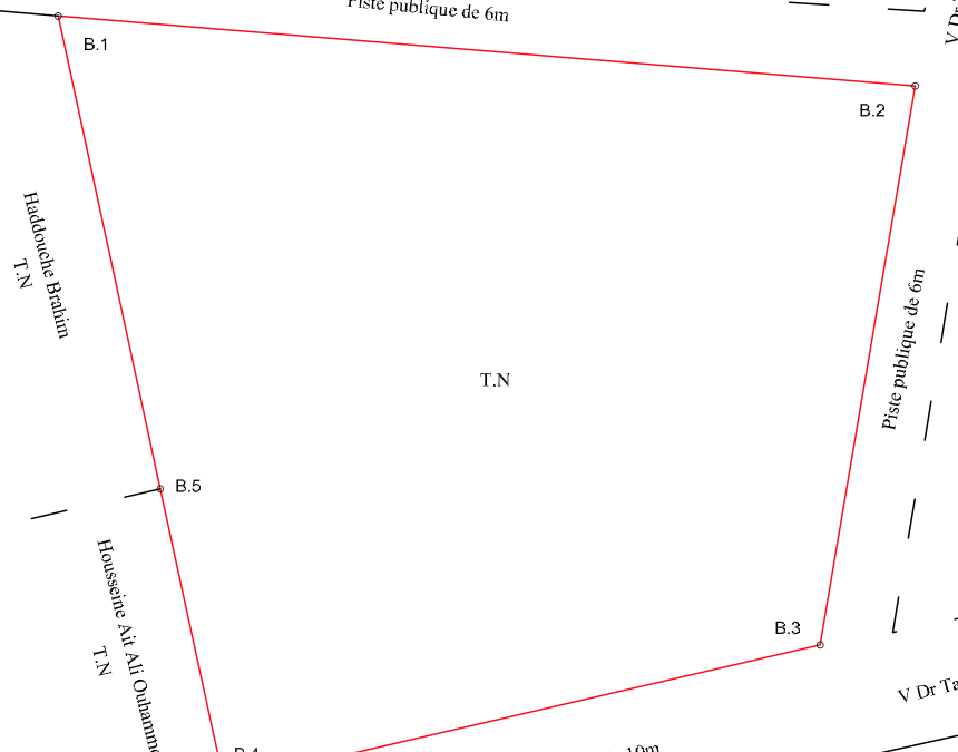 Terrain titré avec permis de construire villa 3 façades à route d&rsquo;Ourika