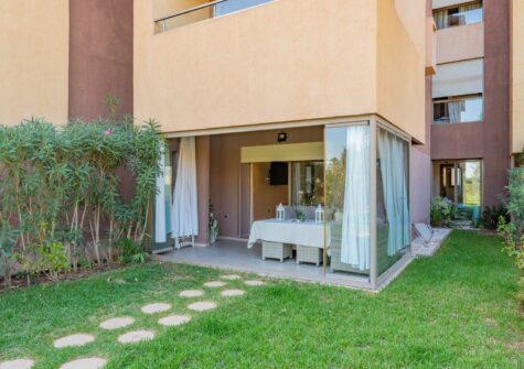 Appartement rez-de-jardin meublé 3 chambres en résidence sécurisée avec piscine à Prestigia