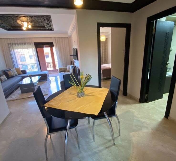 Appartement meublé 2 chambres en résidence avec piscine à route de Casa