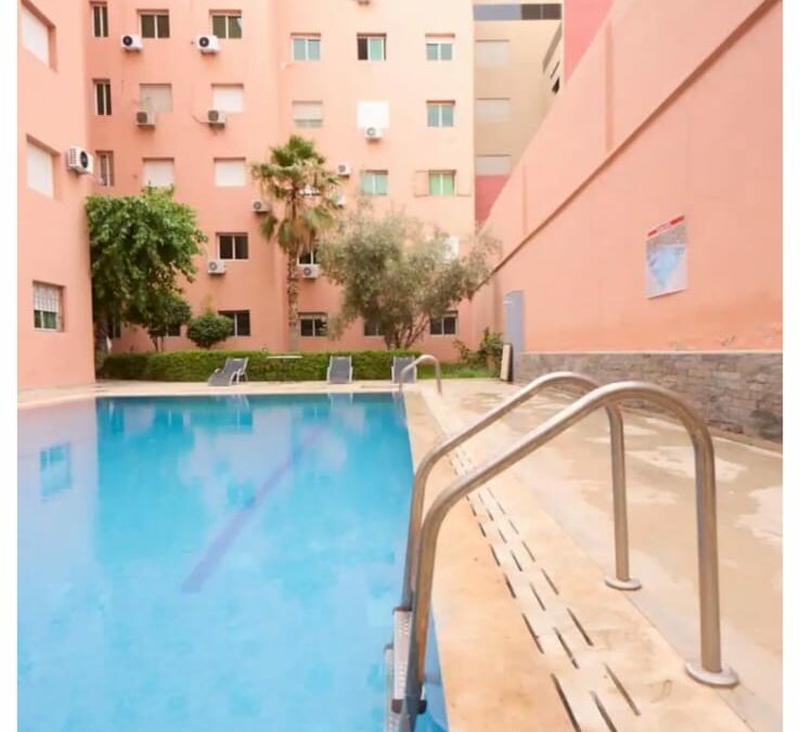 Appartement meublé 2 chambres en résidence avec piscine à Guéliz (proche de la gare de Marrakech)